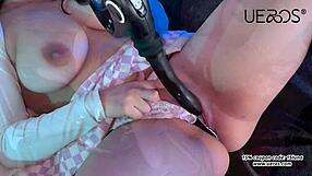 boyfriend's sex machine leaves me shaking with huge orgasms and squirting wet pussy