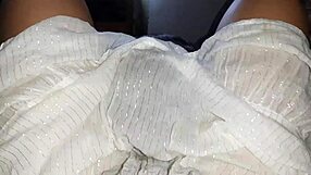 my shy girlfriend licks my pussy so good even in her dress and skirt