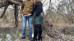 imagine your mother-in-law gripping your dick tight while you pee outdoors dirty fun