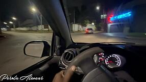 Damn, watch her deepthroat that monster black cock in public car spots!