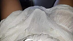 my shy girlfriend licks my pussy so good even in her dress and skirt