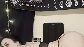 goth teen bends over spreads juicy fat ass for daddy