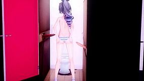 Silver Wolf Swallows Cum Through Glory Hole Wall