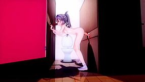 Silver Wolf Swallows Cum Through Glory Hole Wall
