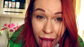 Naughty Redhead Step Sister Sucks Step Brother's Huge Cock During Secret Day Nap POV