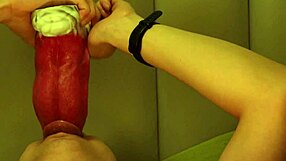 giant wolf's rough tongue invades and deepthroats male college student's tight mouth