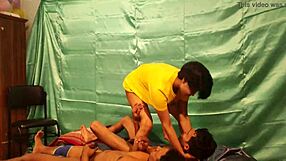 A Girlfriend Teaches Two Boys Group Fuck with Shathi Khatun