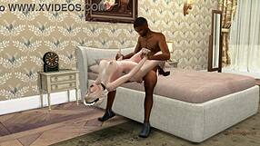 while wife waits upstairs old man bends busty blonde maid over for doggystyle creampie cheating