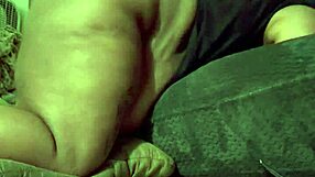 BLACK STUD POUNDS PREGNANT MILF'S PUSSY HARD AGAINST BEANBAG