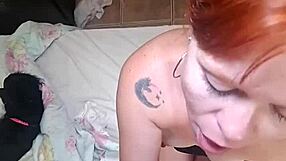 Redhead Webcam Slut Swallows Cousin's Cock, Spanked Ass, Cum in Mouth
