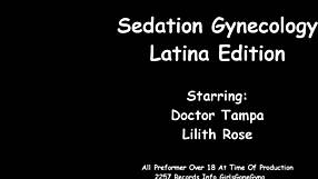 Lilith Rose spreads for relaxing backstage gyno exam in patient latex gloves POV