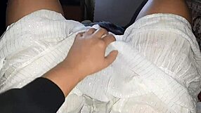 my shy girlfriend licks my pussy so good even in her dress and skirt