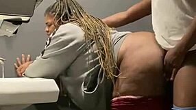 bar bathroom milf bends for bbc creampie backshots