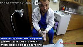 Lilith Rose spreads for relaxing backstage gyno exam in patient latex gloves POV