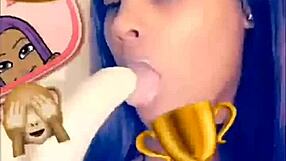 Butta slips banana deep in mouth blowjob compilation teasing every juicy lick