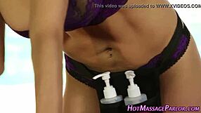 Jizzy juggs masseuse handjobs monster cock to massive cum explosion