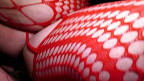 lady in red fucks hard and talks dirty want to join her moans?