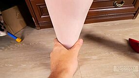 Xsanyany Shows Feet in Heels But Gets Bent Over Fucked Hard