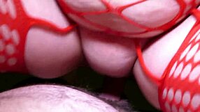lady in red fucks hard and talks dirty want to join her moans?
