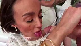 90-Pound Petite Brunette Christina Sage Begs Bryan Gozzling to Choke Fuck Her Deepthroat!
