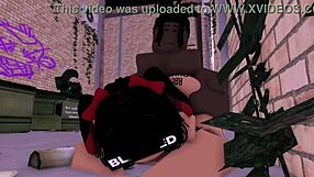 rice bunny bends for massive bbc pounding in dark alleyway