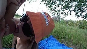 Cute tattooed teen 18+ rides cock outdoors for creampie finish!