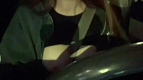 i flash my juicy italian big tits during hot solo car ride