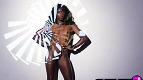 WOW Beautiful Black Babe POSES! EXPOSES Sexy Naked Petite Body