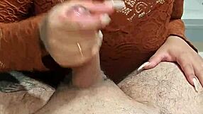 Girlfriend fingers masturbates moans homemade for husband till he sprays hot cumshot interactive couple fun