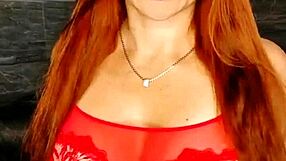 Stepmother's shaved redhead pussy creampied by taboo lover
