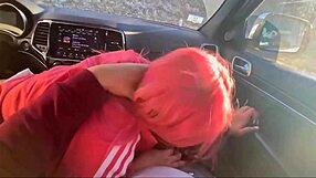 Watch This Asian Slut Deepthroat Huge Cock in Car for Cumshot!
