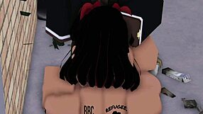 rice bunny bends for massive bbc pounding in dark alleyway