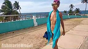 i love this hairy latina flashing her wet pussy underwater at the beach
