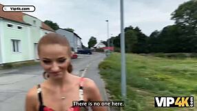 vip4k pretty village girl flashes pussy to stranger on way to granny