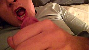 i'm fingering this sexy bitch's ass before she takes a mouthful of cum and plays with it