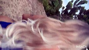 Public beach POV pounding tight Brazilian ass at Arpoador rocks with sexy blonde
