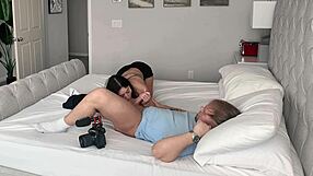 Busty brunette Alexa Chains big cock sex BTS chained cowgirl ride