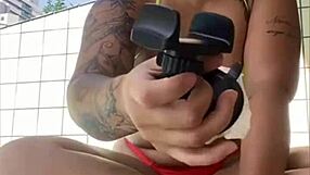Neighbor Invites Me Poolside for Swollen Pussy Flashing Fun