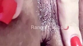 Horny Brunette Fingers Juicy Pierced Pussy Deep Inside
