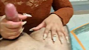 Girlfriend fingers masturbates moans homemade for husband till he sprays hot cumshot interactive couple fun