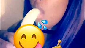 Butta slips banana deep in mouth blowjob compilation teasing every juicy lick