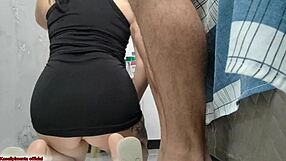 boss fucks curvy maid's huge ass with anal plug in short dress