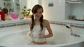 feels so good rubbing my tight pussy under the shower stream dasha style