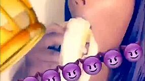 Butta slips banana deep in mouth blowjob compilation teasing every juicy lick