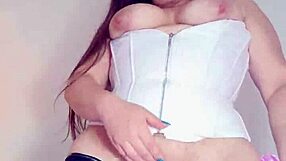 chubby colombian wife masturbates big pussy lips with cameltoe panties for boss