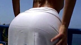 wanna see hottest blonde take banana deep outdoors?