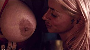 bbc strapon turns tattooed bisexual babes into oiled pussy-licking monsters