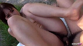 my petite asian stepdaughter's floppy tits tempt stepdad outdoors