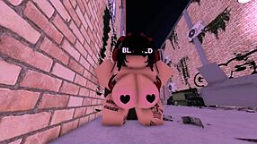 rice bunny bends for massive bbc pounding in dark alleyway