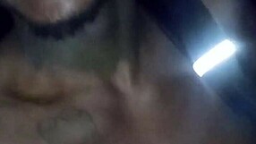 privately flashing my natural tits on a warm night approaching my woman like a wolf under the moon